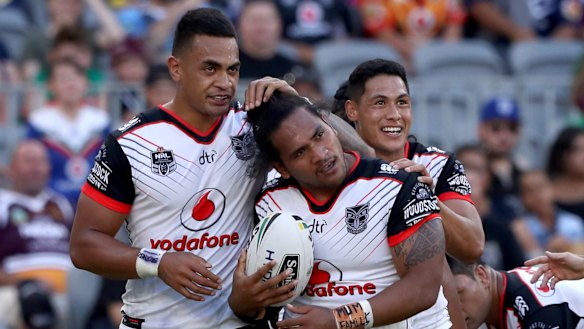 Try time: Solomone Kata scores against Souths.