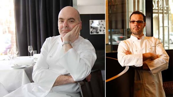 Chef Mark Best in his Surry Hills restaurant, Marque. Left, chef Martin Benn at his restaurant, Sepia.