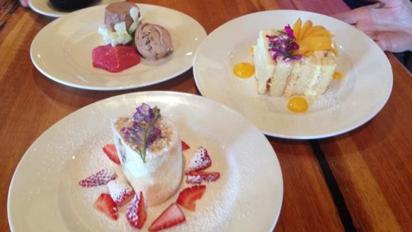 Appease your sweet tooth with mango misu, pavlova roulade and chocolate semifreddo.