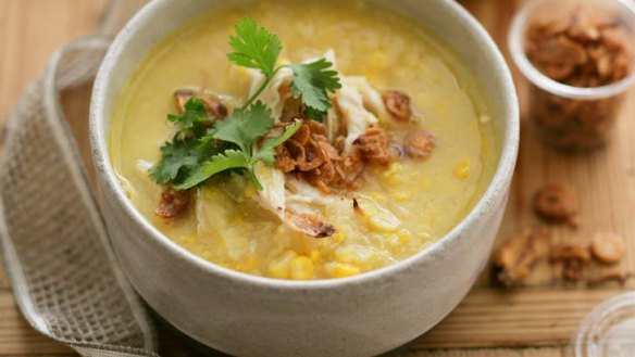 Bowl o' goodness: Chicken and sweetcorn soup.