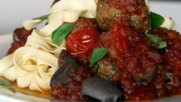 Italian meatballs with tagliatelle