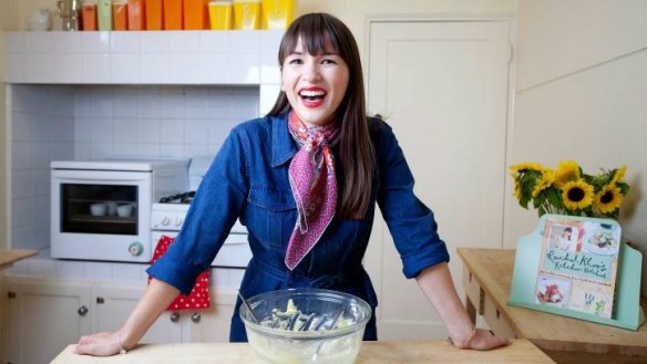 Chic treat: Rachel Khoo gets in baking mode in a little Melbourne kitchen.