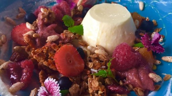 Meet Gerard's "breakfast story" of yoghurt panna cotta and berries.