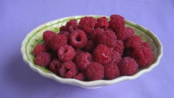 Julie Ryder's freshly harvested raspberries.