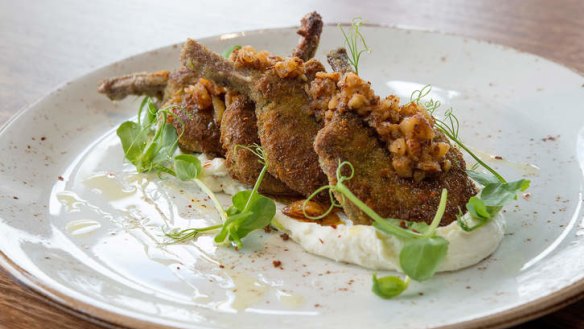 Crumbed lamb cutlets.