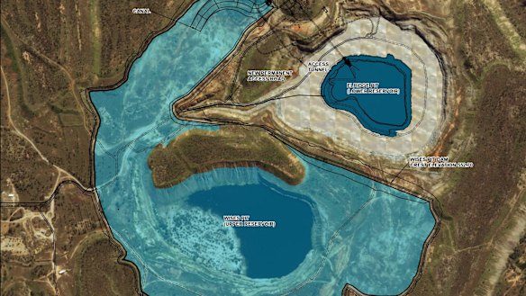 The hydro pumped storage facility is built inside the former Kidston gold mine.