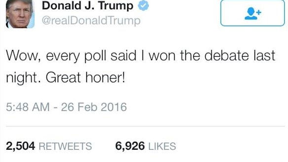 Trump's great 'honor': typo?