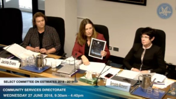 Minister for Women Yvette Berry said the use of sexualised imagery in Geocon's event flier was part of the "unconscious bias" undermining the government's work to make women feel safe. Geocon says the image is appropriate for the cabaret themed event. 