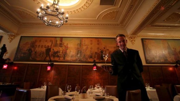 Warm and inviting:  Grossi Florentino manager Joe Durrant in the Mural Room