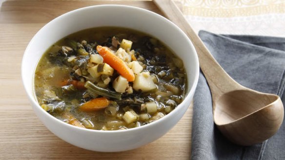 Classic winter fare: Chicken and vegetable soup.