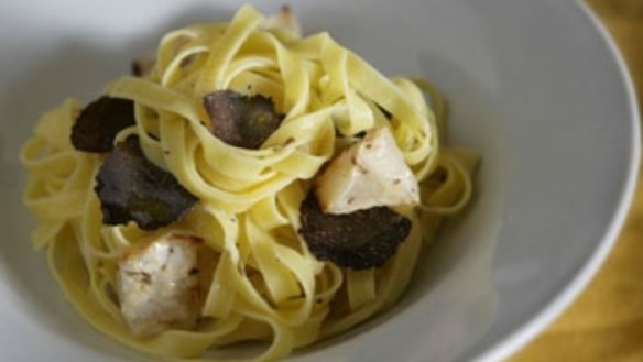 Tagliatelle with truffles and roast celeriac