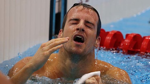 Neil takes fall for flop in the pool at London