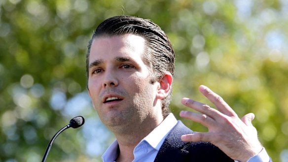 Donald Trump jnr on the campaign trail for his father in 2016.  