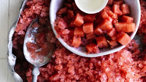 Icy treat: Watermelon granita hits the spot on a hot day.