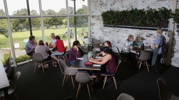 Clubby: Prime windowside tables overlooking the 10th tee.