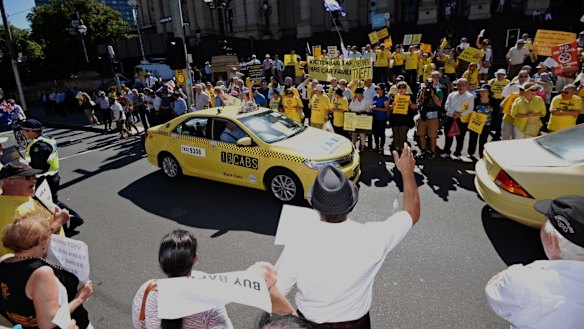 A protest against the buyback scheme outside State Parliament in February.
