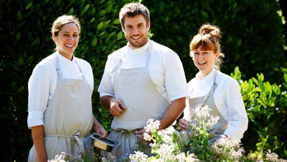 From left: Head chefs Emma McCaskill and Scott Huggins, and pastry chef Emma Shearer.