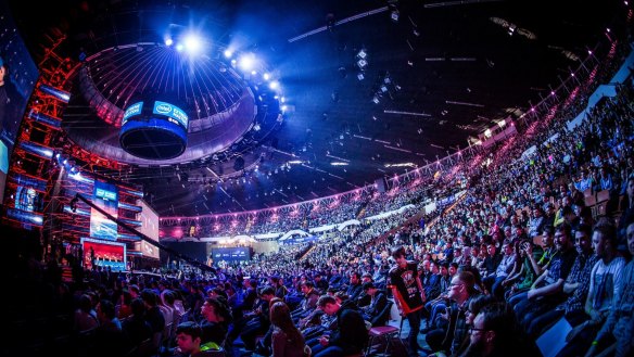 An eSports tournament plays to a big crowd in California last year. The AFL wants to attract Millennials to its brand through a foray into stadium gaming.