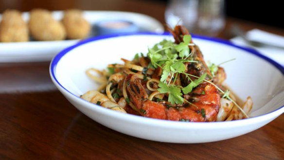 House-made linguine with plump Mooloolaba prawns.