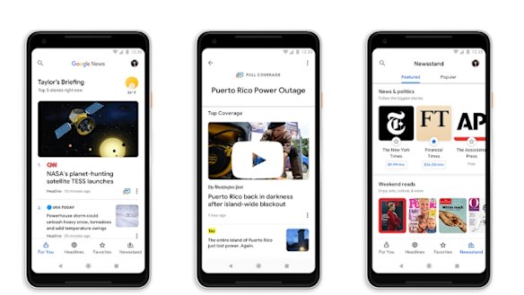 Google's news app on phones.