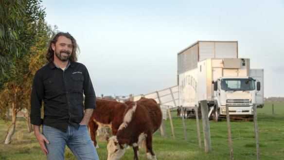 Chris Balazs from Sage Farm in Bannockburn with the mobile abattoir which swung into action this week.