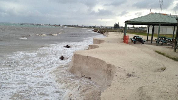 Erosion at the Grace Darling Park site.