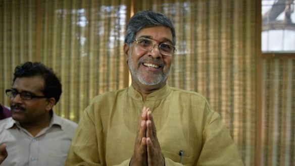 Activist acknowledged: Kailash Satyarthi after winning the Nobel Peace Prize.