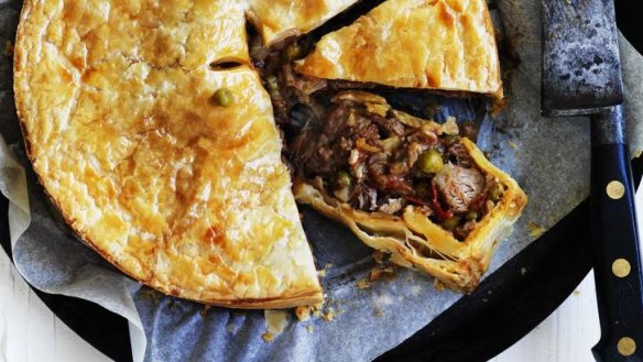 Adam Liaw's Easter lamb and pea pie.