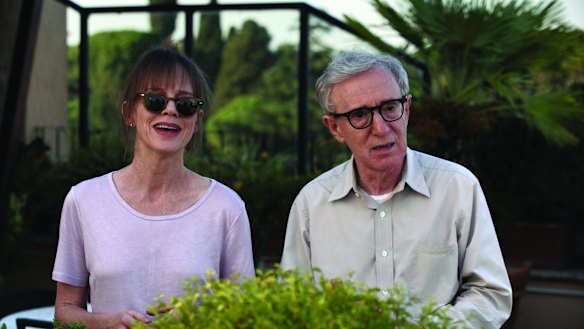 Woody Allen and Judy Davis on the set of <i>To Rome with Love</i>.