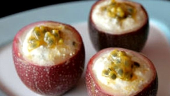 Panama passionfruit with coconut and ricotta