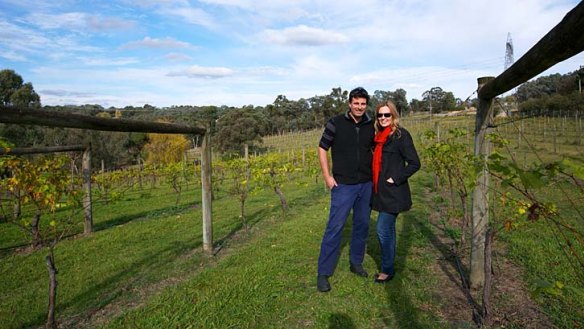 Naked ambition: Yarra Valley winemakers Adrian and Rebecca Santolin.
