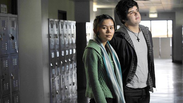 Former VCE students Kim Dao and Klime Risteski at St Aubans Secondary college. <i>Picture by Wayne Taylor</i>