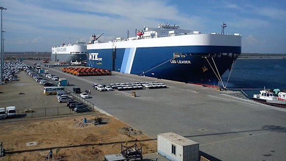 Hambantota port in Sri Lanka.
