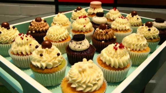 A tray of Bakedown Cakery's cupcakes, which span flavours such as lychee raspberry and rose, cookies and cream and pandan and coconut. 