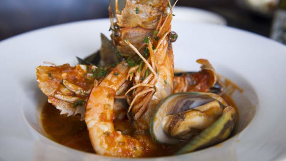 Brudet (Dalmatian fish stew) with mussels and Moreton Bay bug.