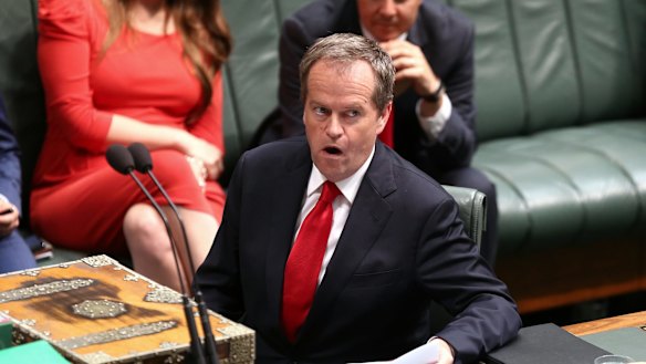 Opposition leader Bill Shorten in Question Time on Wednesday.