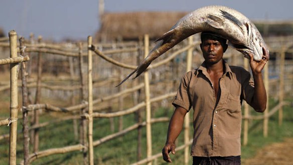 A fisherman with his catch.