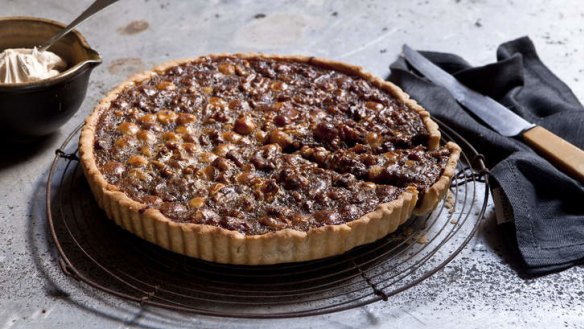 Walnut, macadamia and honey tart.