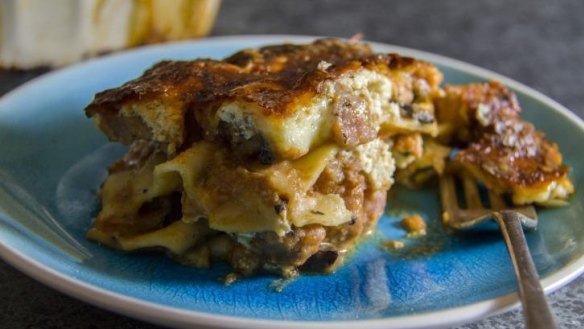 Smoked tomato lasagne is a great way to use up excess tomatoes.