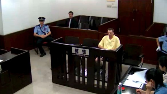 Anthony Bannister appearing in Guangzhou People's  Intermediate Court in 2014.