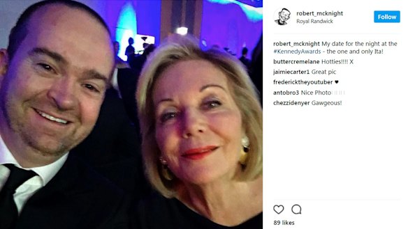 Former Studio Ten executive producer Robert McKnight with Ita Buttrose 