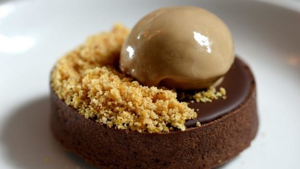 Chocolate and salt caramel tart.