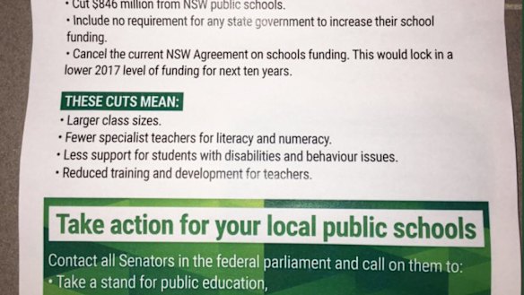 The leaflet Greens say Senator Lee Rhiannon sent to NSW constituents.