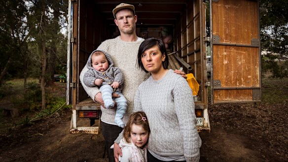 Dani Venn with husband Chris Burgess and their children, Oscar and Harlow.