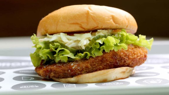 Chicken katsu burger at Burger Project.