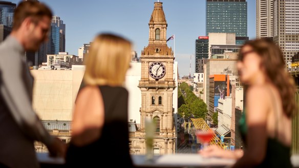 Eight floors above Bourke Street, The Stolen Gem has one of the best skyline views in Melbourne.