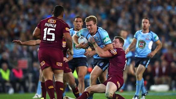 Throwback: Jake Trbojevic runs with the ball in game two.