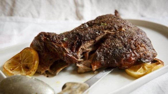 Winter treat: Slow-cooked lamb shoulder is great served with a farro and roast pumpkin salad.