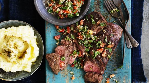 Serve the za'atar crusted lamb with tabouli (as pictured, top) for a refreshing accompaniment.