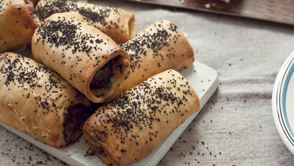 Pork, parsley and poppy seed rolls.